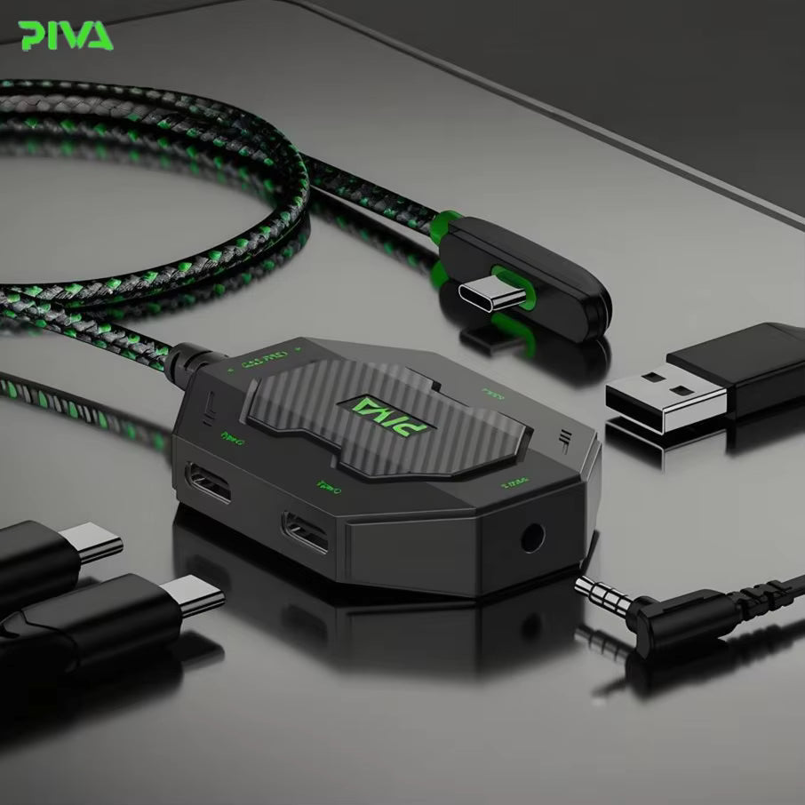 PIVA GS3 Pro Type-C Dock Converter USB Headphones Microphone Adapter Gaming and Live Streaming Fast Charging For iPad Pro 2024